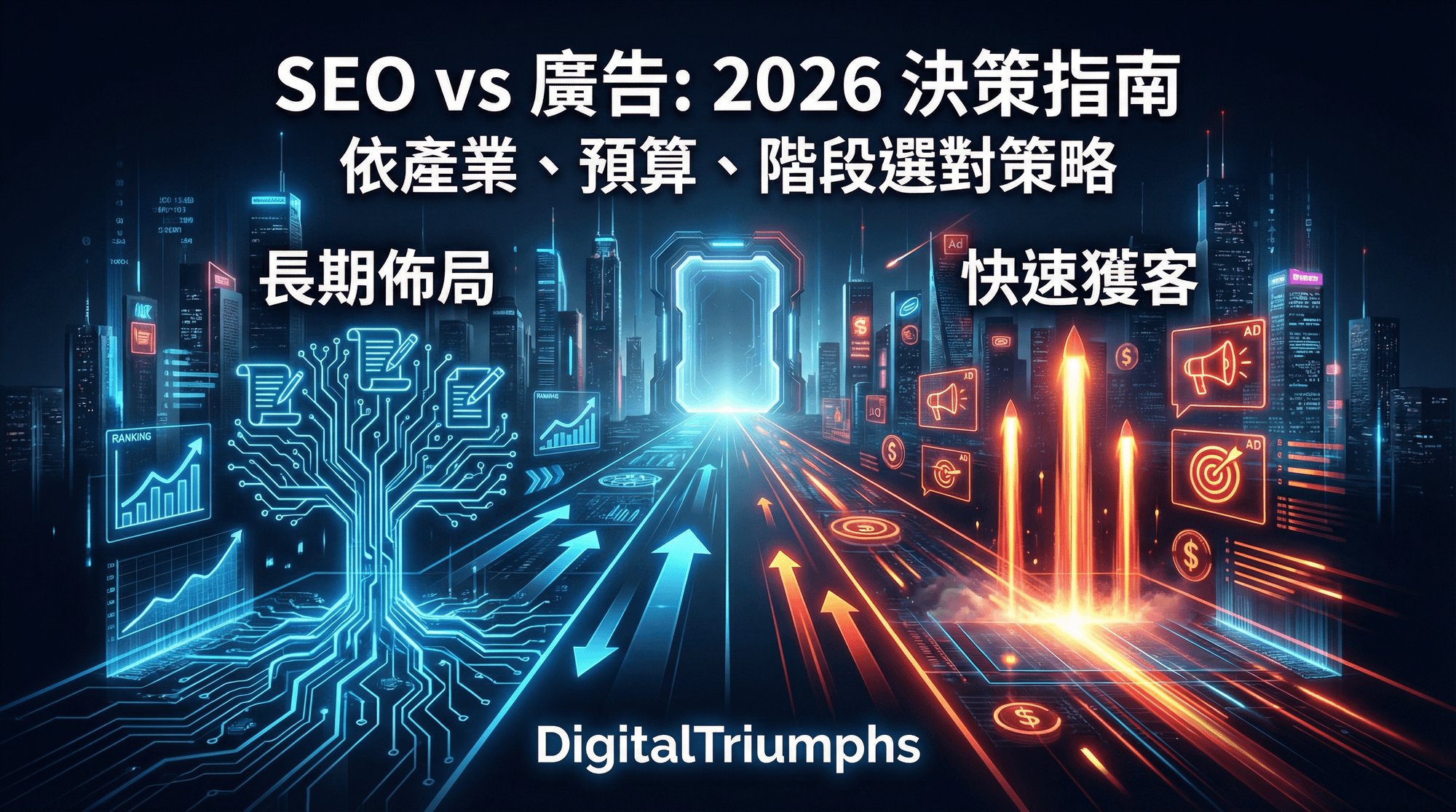 我要先做 SEO 還是廣告?2026 完整決策指南:依產業、預算、階段選對行銷策略